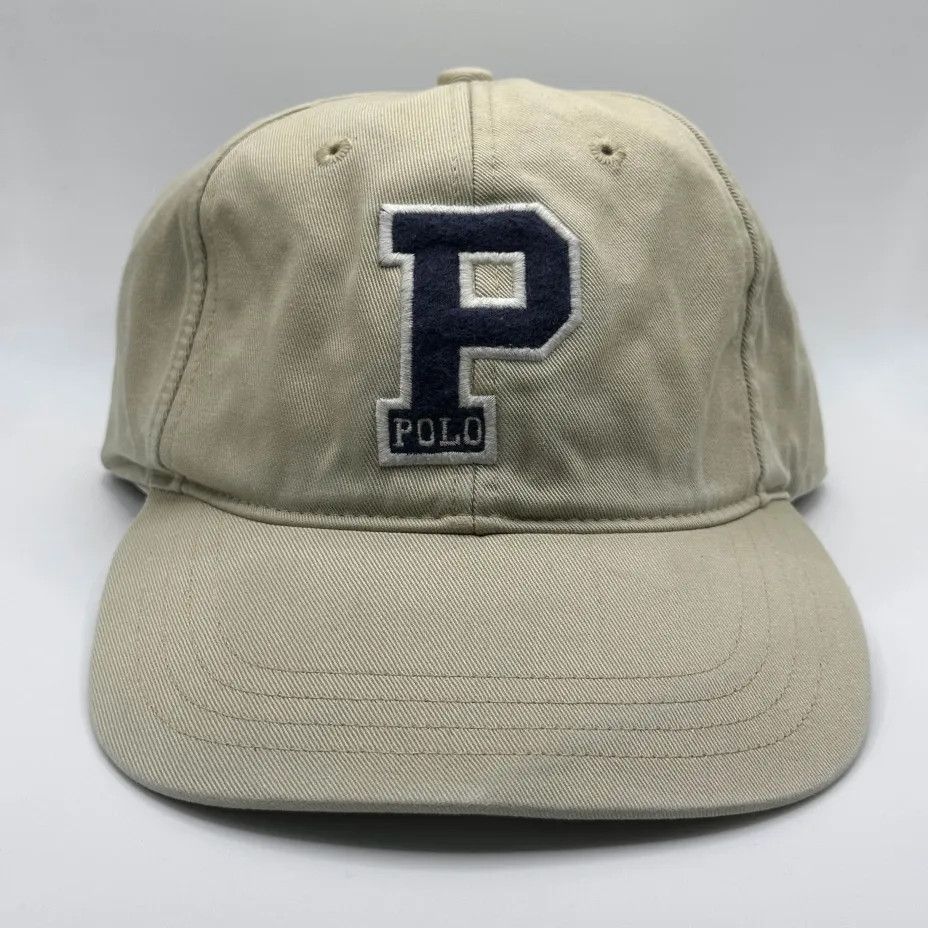 Polo Ralph Lauren Vintage Polo Ralph Lauren Beige Big P Logo Baseball Cap Size ONE SIZE - 1 Thumbnail
