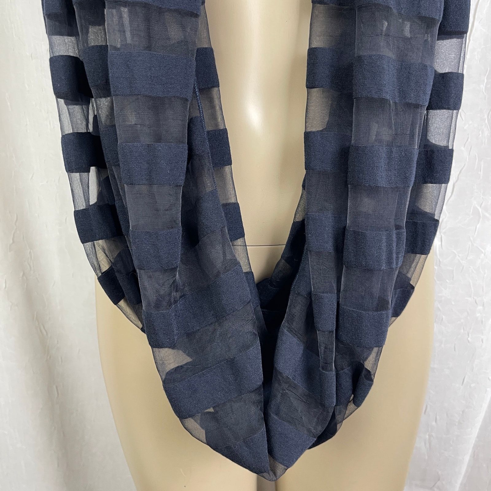 Steve Madden Steve Madden Sheer Striped Infinity Scarf Semi-Sheer Snood Size ONE SIZE - 4 Thumbnail