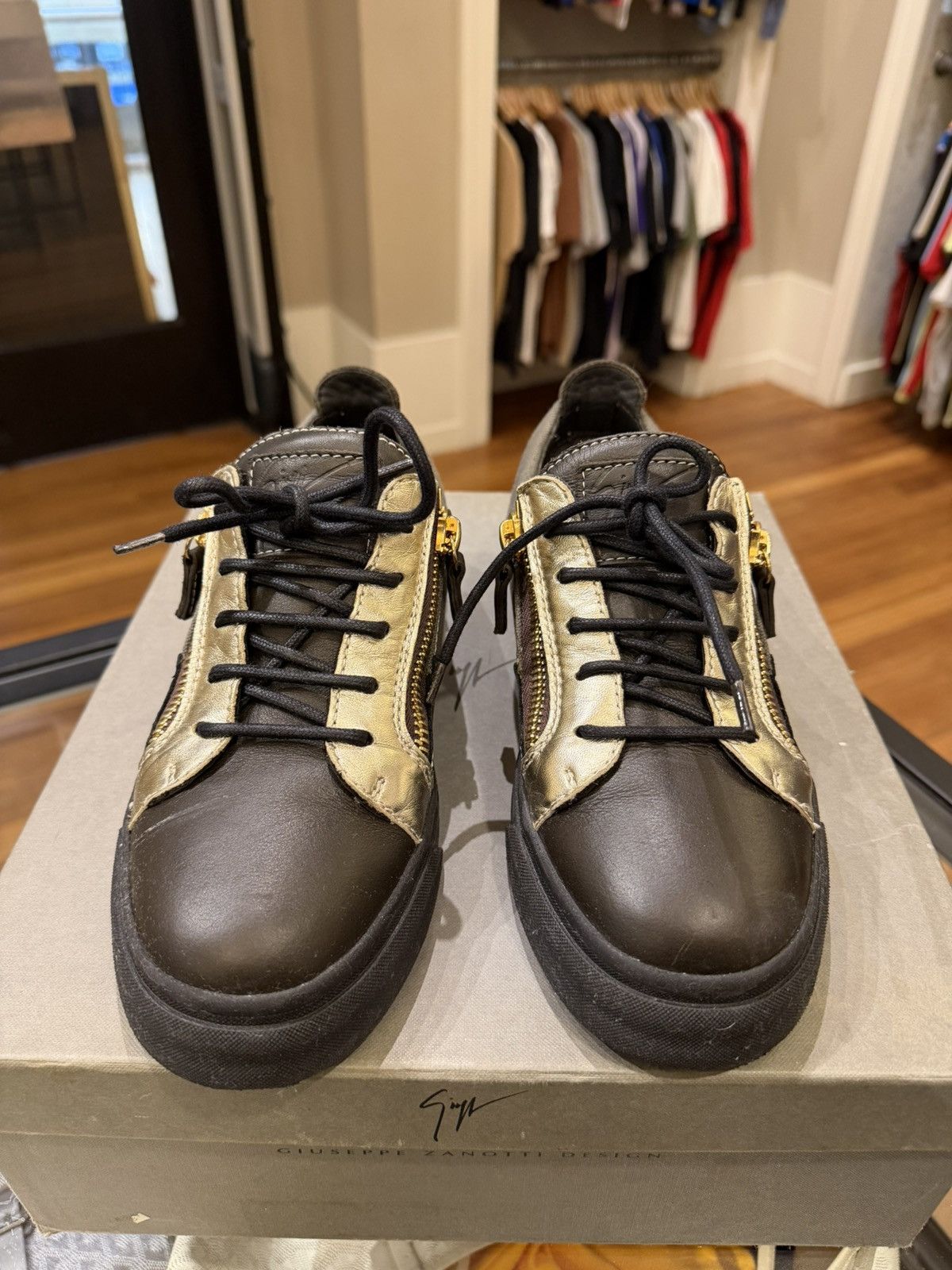 Giuseppe Zanotti Giuseppe Zanotti Frankie Low Top Leather Sneaker Size US 8 / IT 38 - 5 Thumbnail