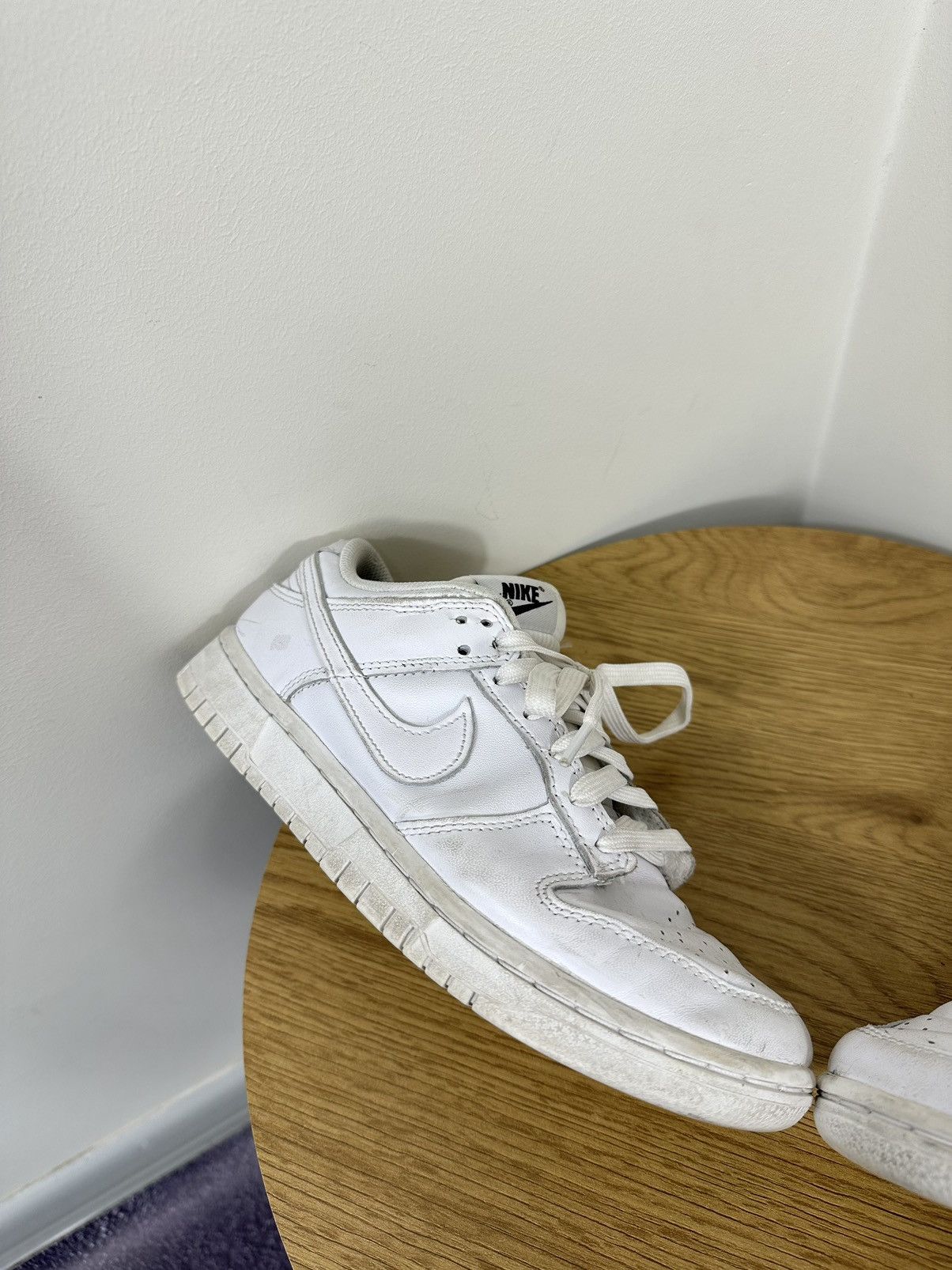 Nike Vintage Nike Dunk Low Triple White Streetwear Drill Sneakers Size US 8 / IT 38 - 2 Thumbnail