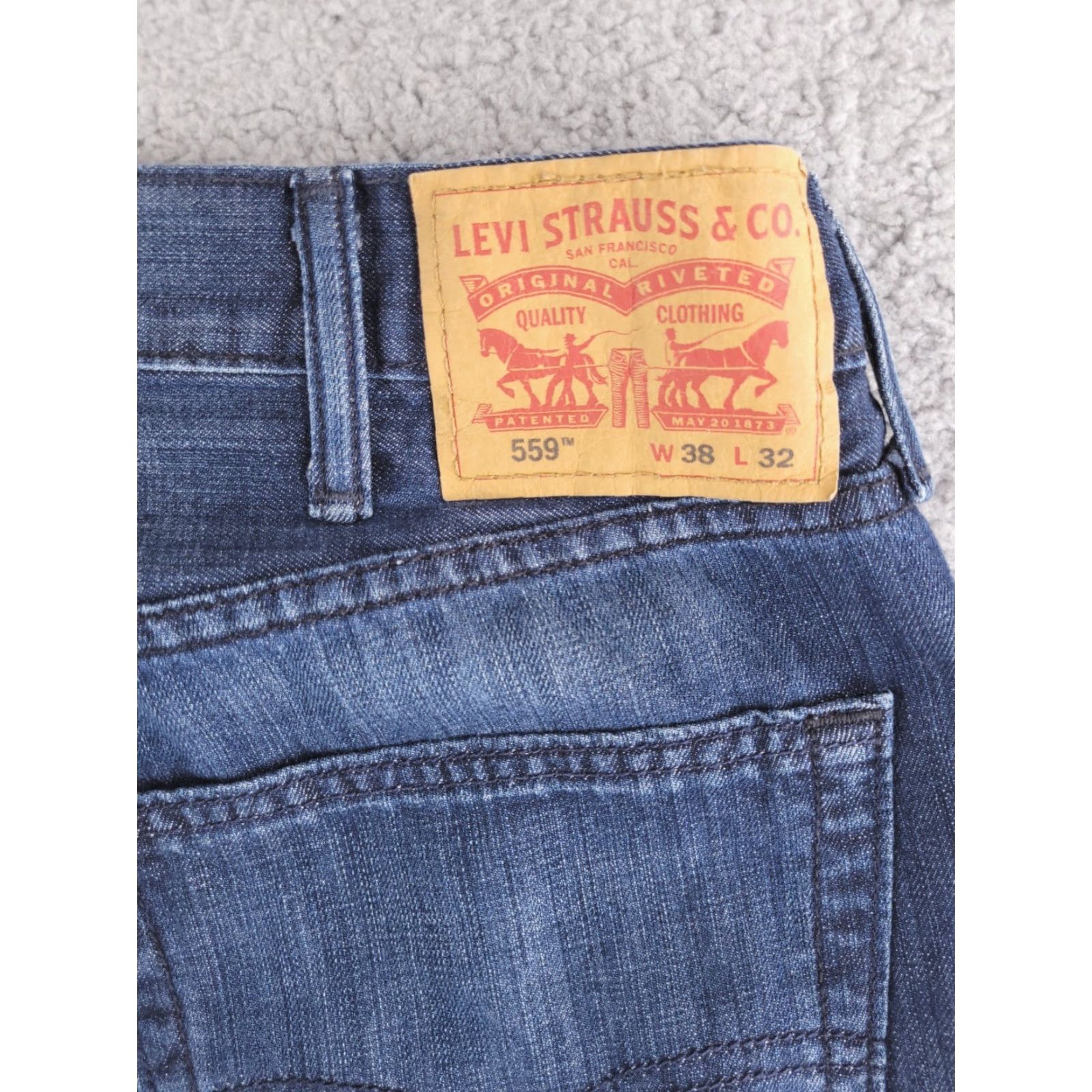 Levi's Levi's 559 Jeans Mens 38x29 Relaxed Fit Blue Denim Pants Size US 38 / EU 54 - 3 Thumbnail