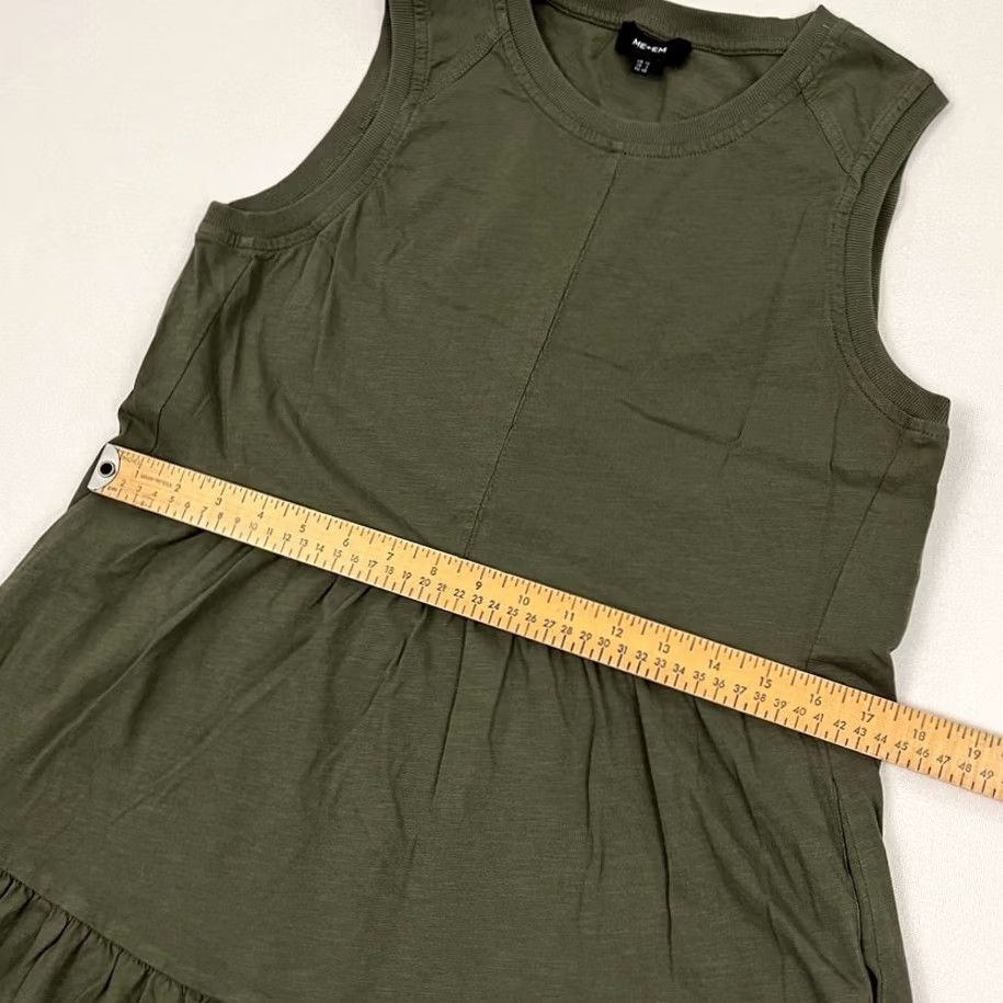 ME+EM ME + EM Mini Dress Olive Green Tiered Slub Knit Pockets SS23JD466 US 8 / UK 12 Casual Workwear Sleeveless Short Dress Womens Maggie/ME + EM Size M / US 6-8 / IT 42-44 - 5 Thumbnail