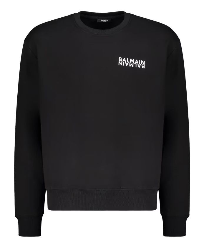 Balmain o1y0426 Logo Crewneck Sweatshirt in Black Size US S / EU 44-46 / 1 - 1 Thumbnail