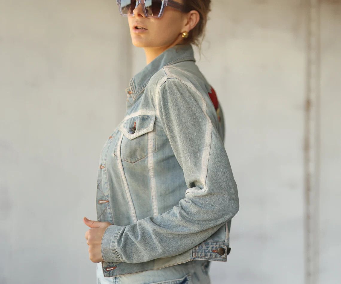 Just Cavalli Just Cavalli Vintage Jacket Rooster Print Bleached Denim S Size S / US 4 / IT 40 - 3 Thumbnail