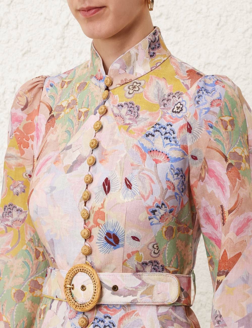 Zimmermann oc11z0825 Illustration Belted Mini Dress in Multicolor Size S / US 4 / IT 40 - 5 Thumbnail