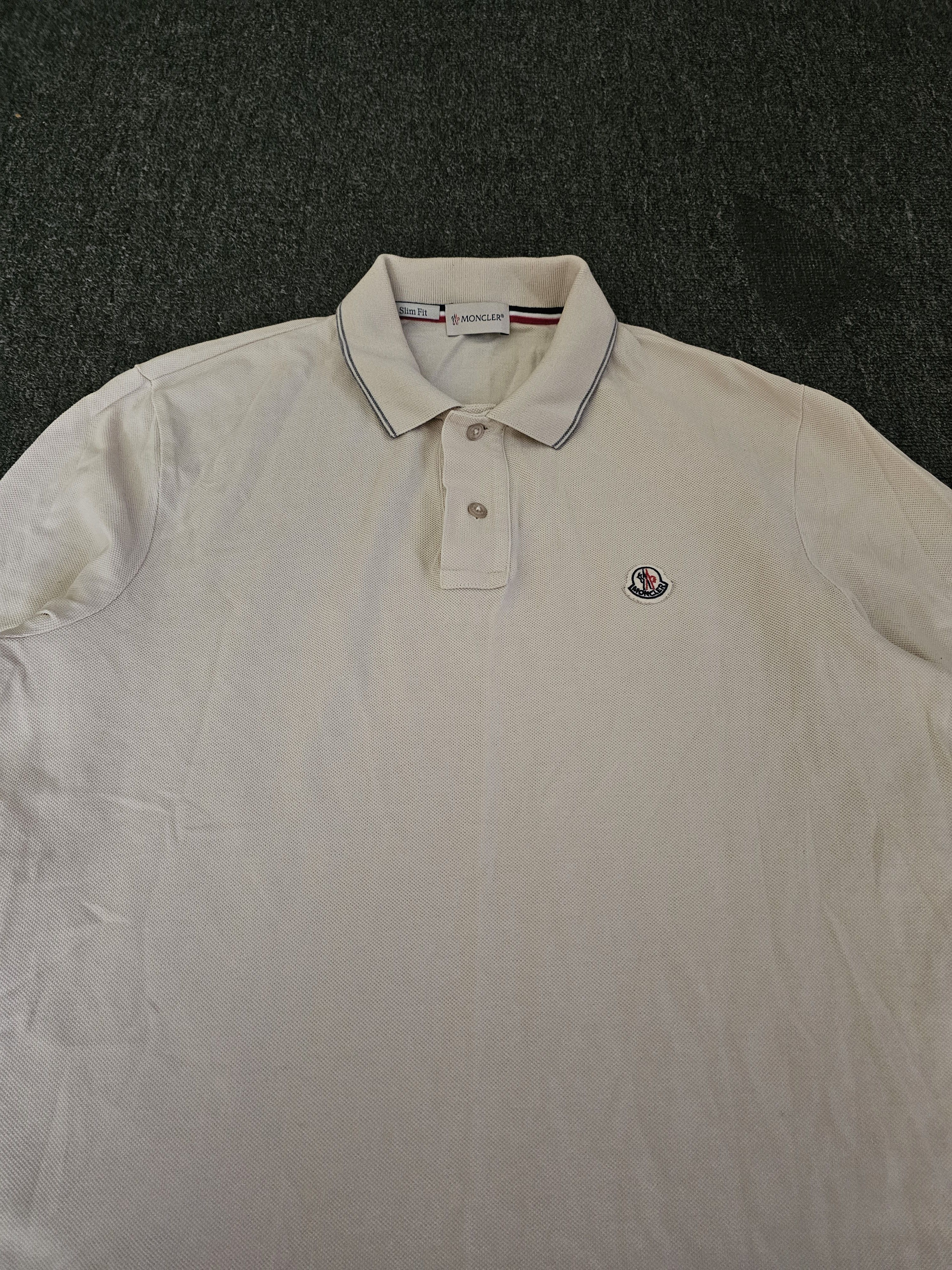 Moncler Moncler Men's Beige Long Sleeve Polo Shirt Size L Like M Size US L / EU 52-54 / 3 - 2 Thumbnail