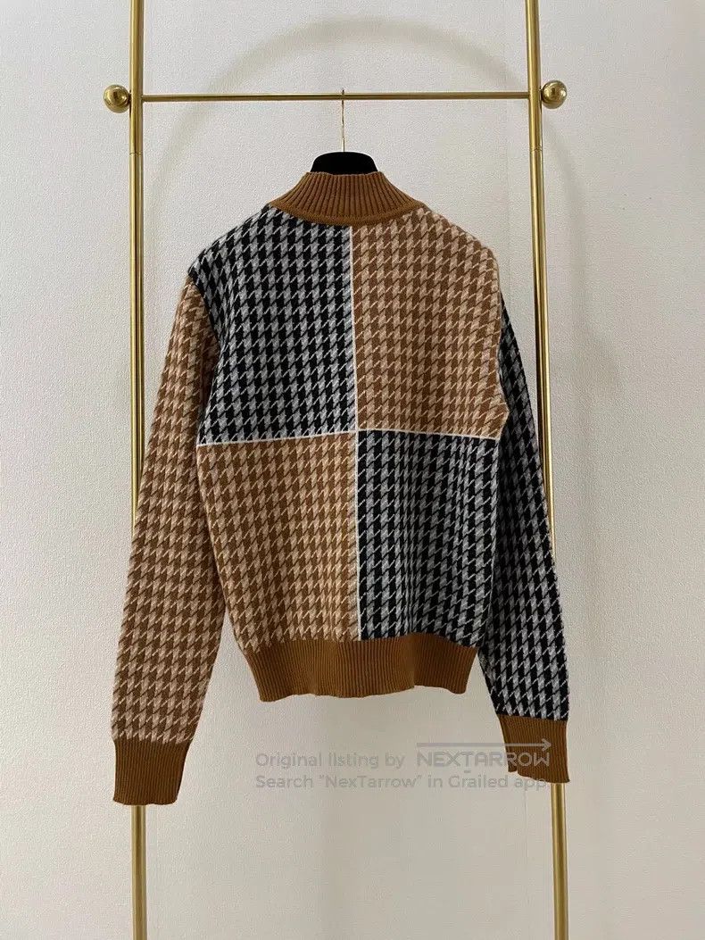Hermes Hermes Goat Hair Houndstooth Knit Sweater Size XS / US 0-2 / IT 36-38 - 3 Thumbnail