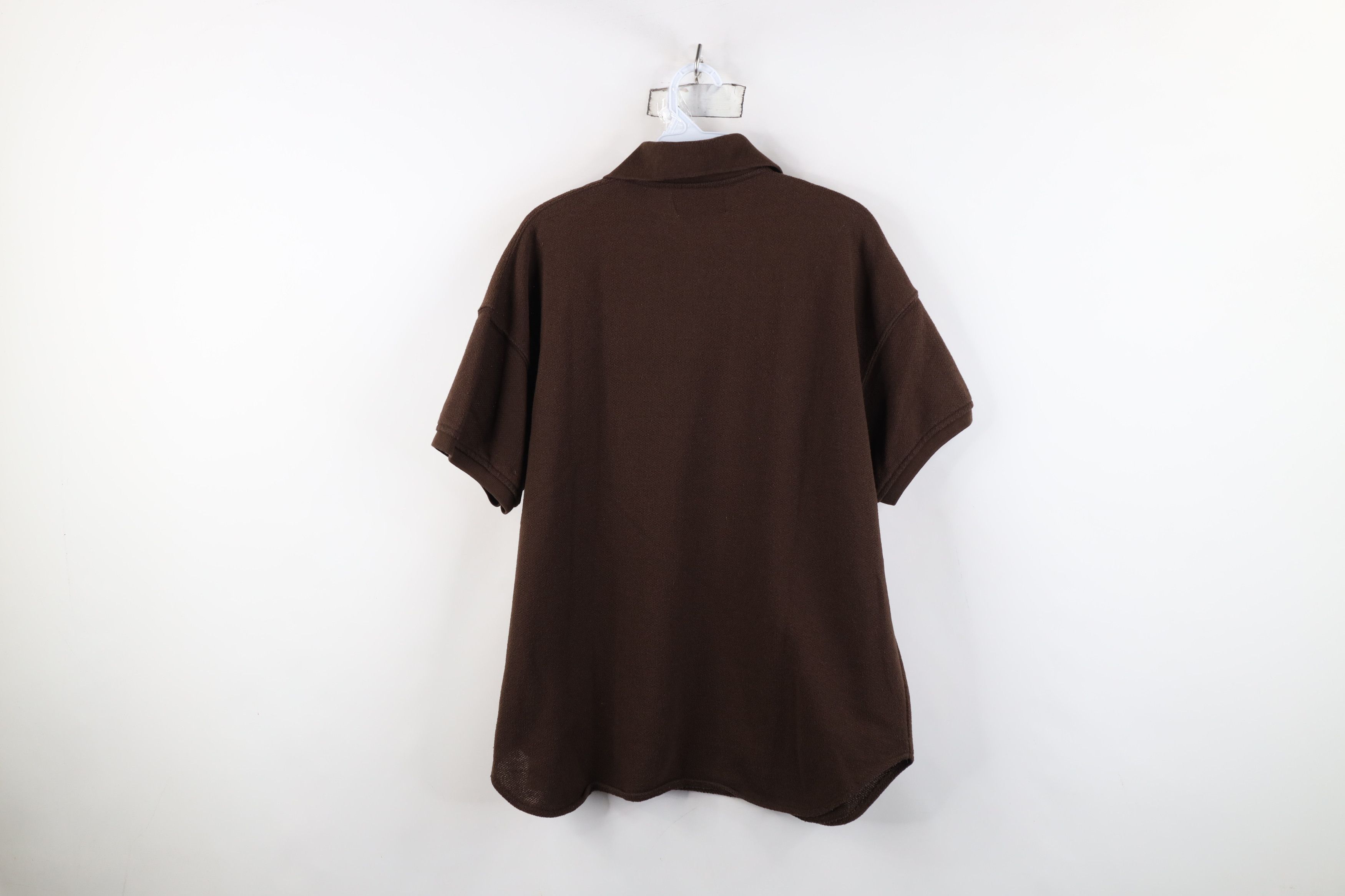 Express Vintage 90s Express Blank Baggy Fit Thermal Knit Polo Brown Size S / US 4 / IT 40 - 10 Thumbnail