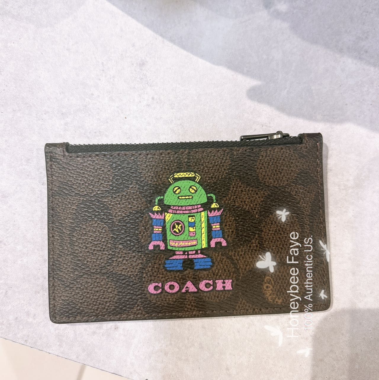 Coach Cosmic Coach Zip Card Case With Robot Print CW223 Size ONE SIZE - 1 Thumbnail