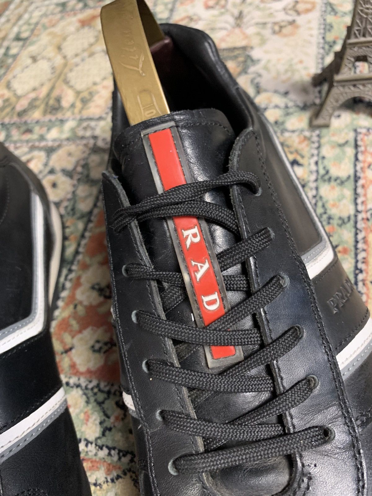 Prada Prada Snickers Auth Black Leather Luxury Size US 9.5 / EU 42-43 - 5 Thumbnail