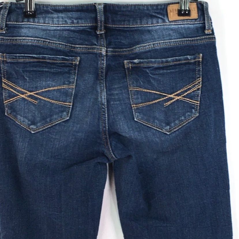 Aeropostale Aeropostale Jeans Womens 2 Reg Blue Skinny Distressed Pockets Whiskered Low Rise Stretch Size 26" / US 2 / IT 38 - 2 Thumbnail