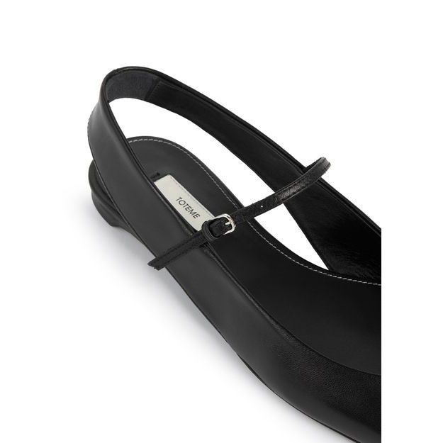 TOTEME Mary Jane Black Leather Slingbacks New & Authentic (W