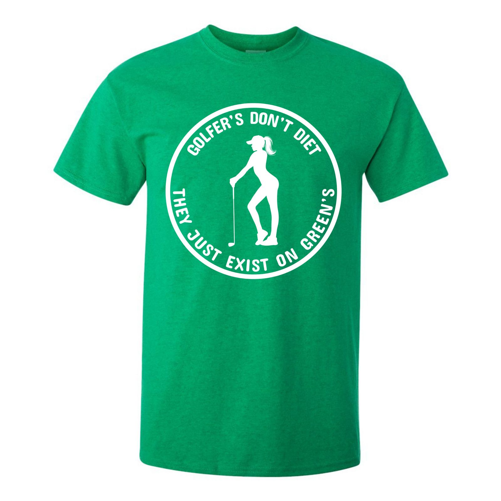 Gildan Golfers Don't Diet On Greens Funny Woman Golfer T-Shirt Size US XL / EU 56 / 4 - 14 Thumbnail