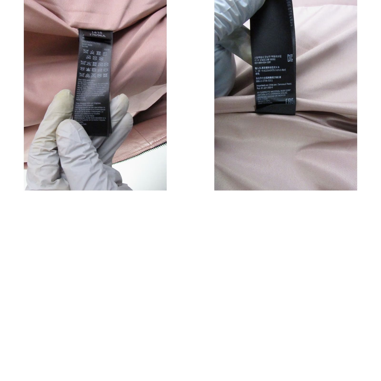 Allsaints AllSaints Dalby Lamb Leather Moto Biker Jacket Size US 10 Blush Pink Size L / US 10 / IT 46 - 10 Thumbnail