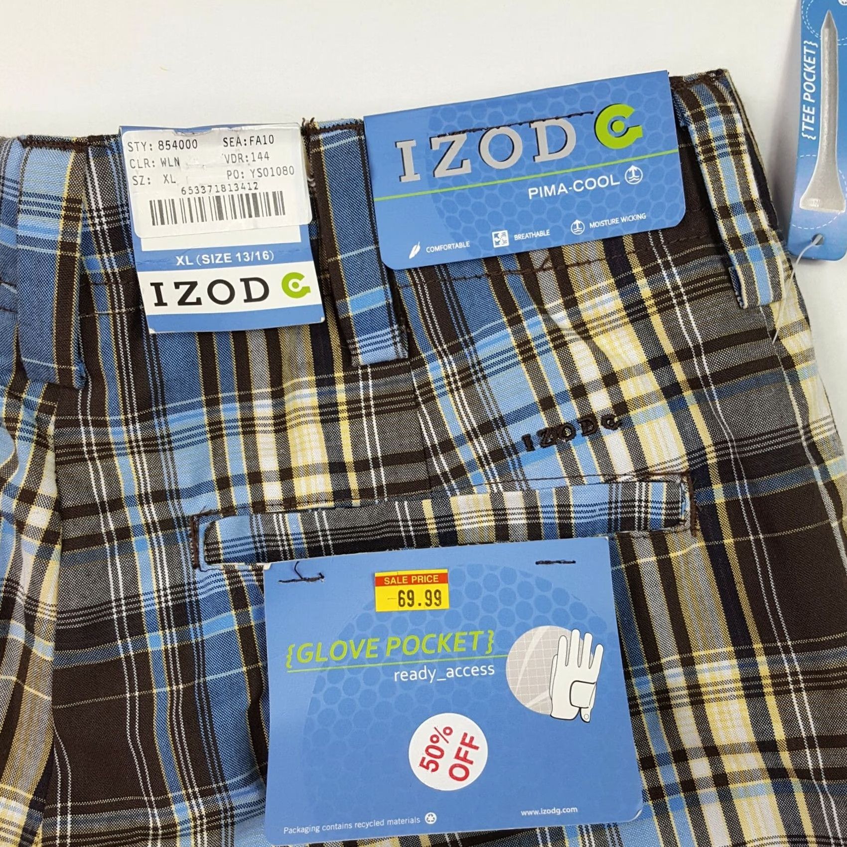 Izod IZOD Women's Size 6 Plaid Golf Chino Outdoor Shorts Athletic Blue Size 26" / US 2 / IT 38 - 5 Thumbnail
