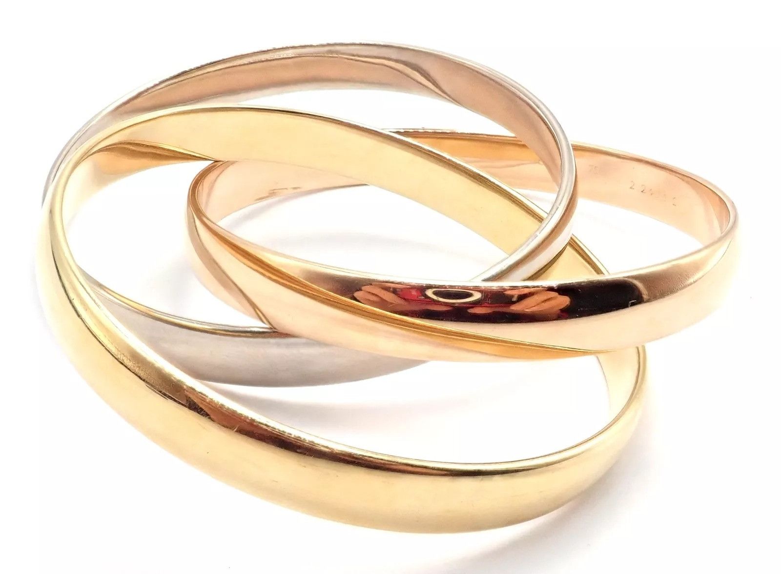 Cartier Cartier 18k 101.5 Grams Rolling Trinity Bangle Bracelet Size ONE SIZE - 3 Thumbnail