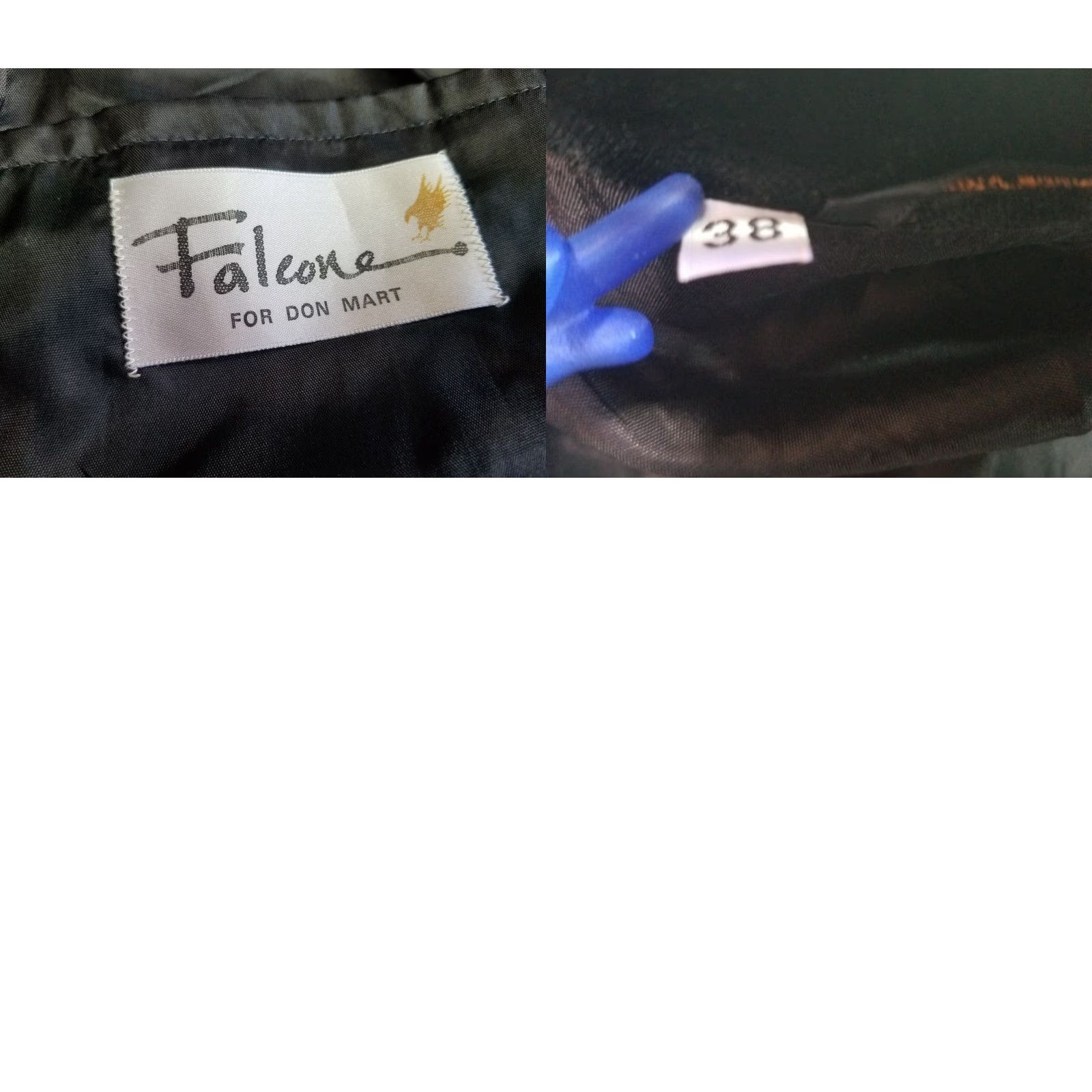 Vintage VINTAGE Falcone Pea Coat Women Long Wool Double Breasted Black 38 Stains Size XS / US 0-2 / IT 36-38 - 10 Thumbnail