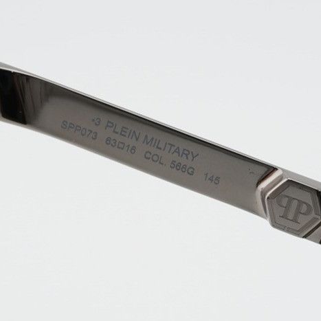 Philipp Plein Philipp Plein SPP073M 566G Sunglasses Grey Aviator Frame Size ONE SIZE - 9 Thumbnail