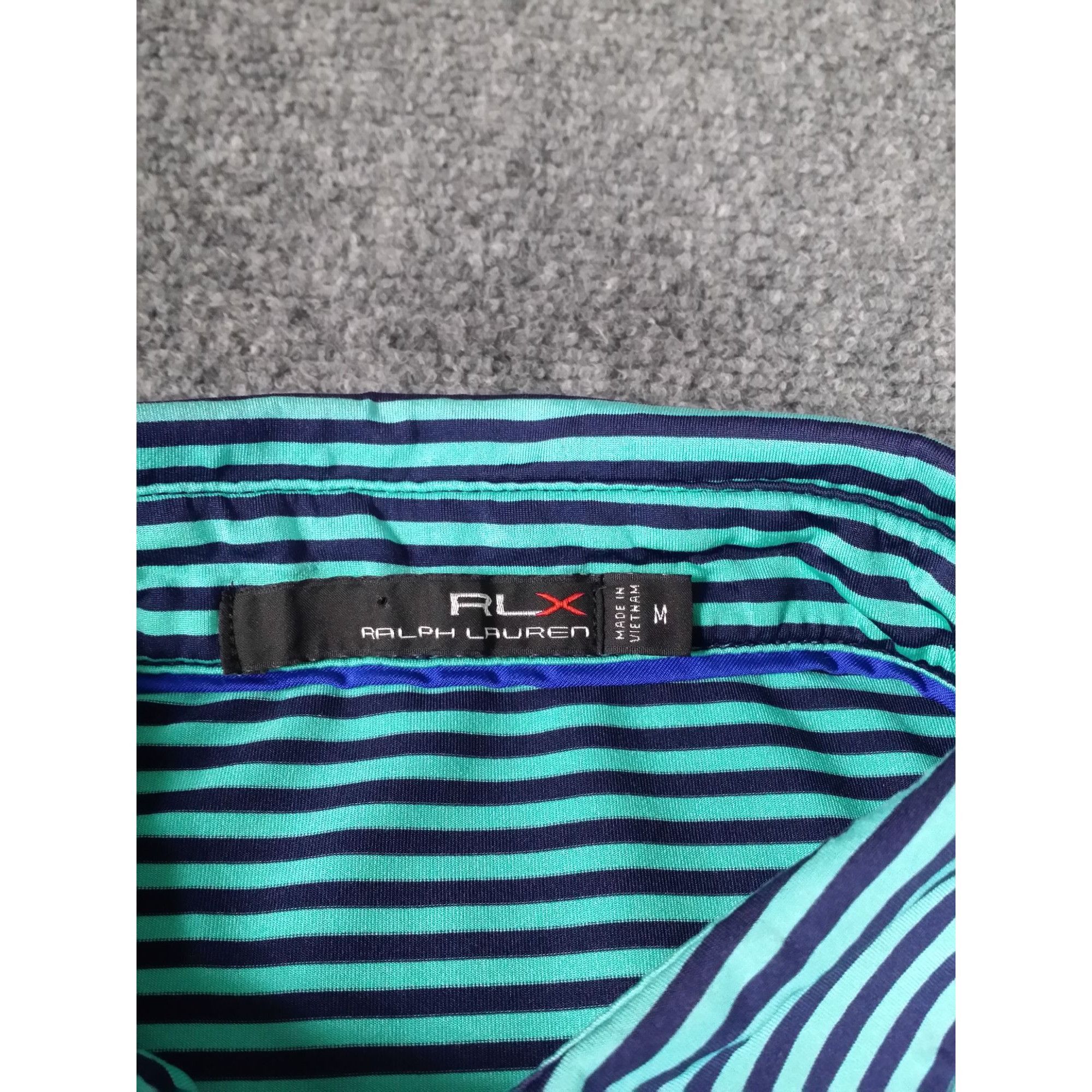RLX Ralph Lauren RLX Ralph Lauren Polo Shirt Men Sz M Striped Blue Green Golf Size US M / EU 48-50 / 2 - 6 Thumbnail