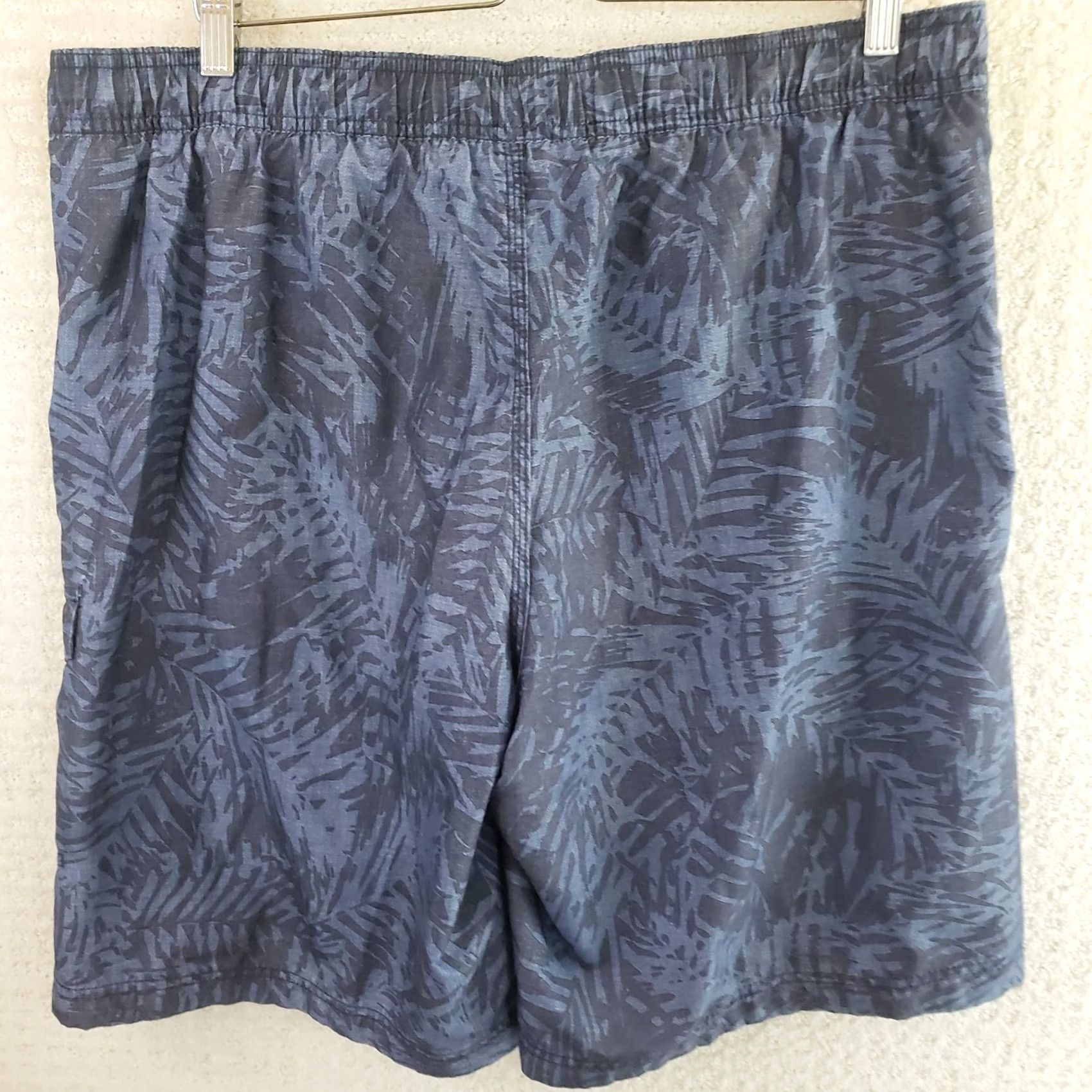 Speedo Speedo Shorts Mens L Blue Gray Swimming Trunks Foilage Pockets Swim Beach Size US 33 - 6 Thumbnail