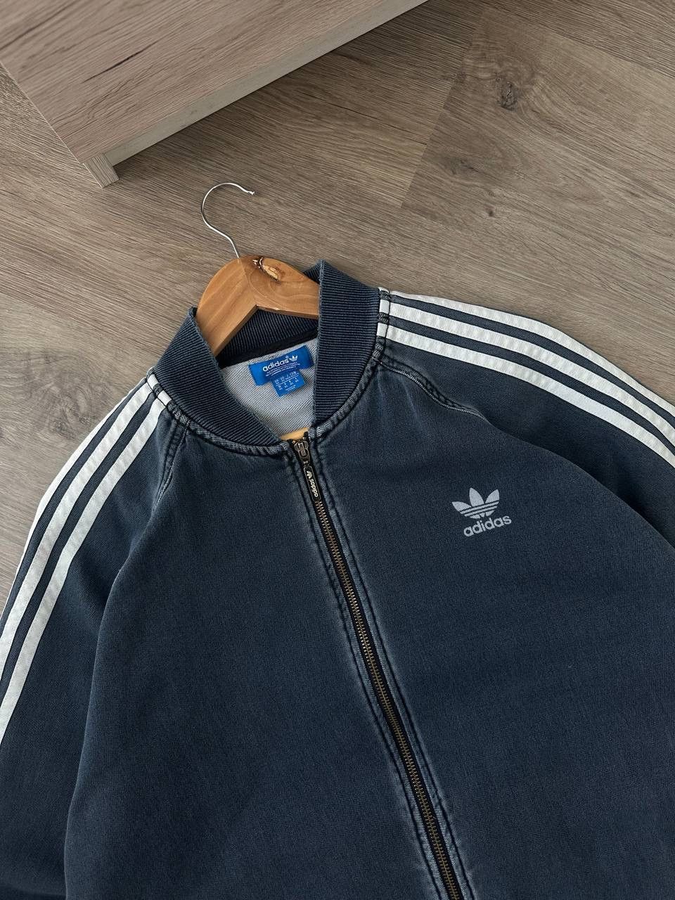 Adidas × Vintage Vintage Adidas Distressed Faded Blue Zip Hoodie Size US XL / EU 56 / 4 - 13 Thumbnail