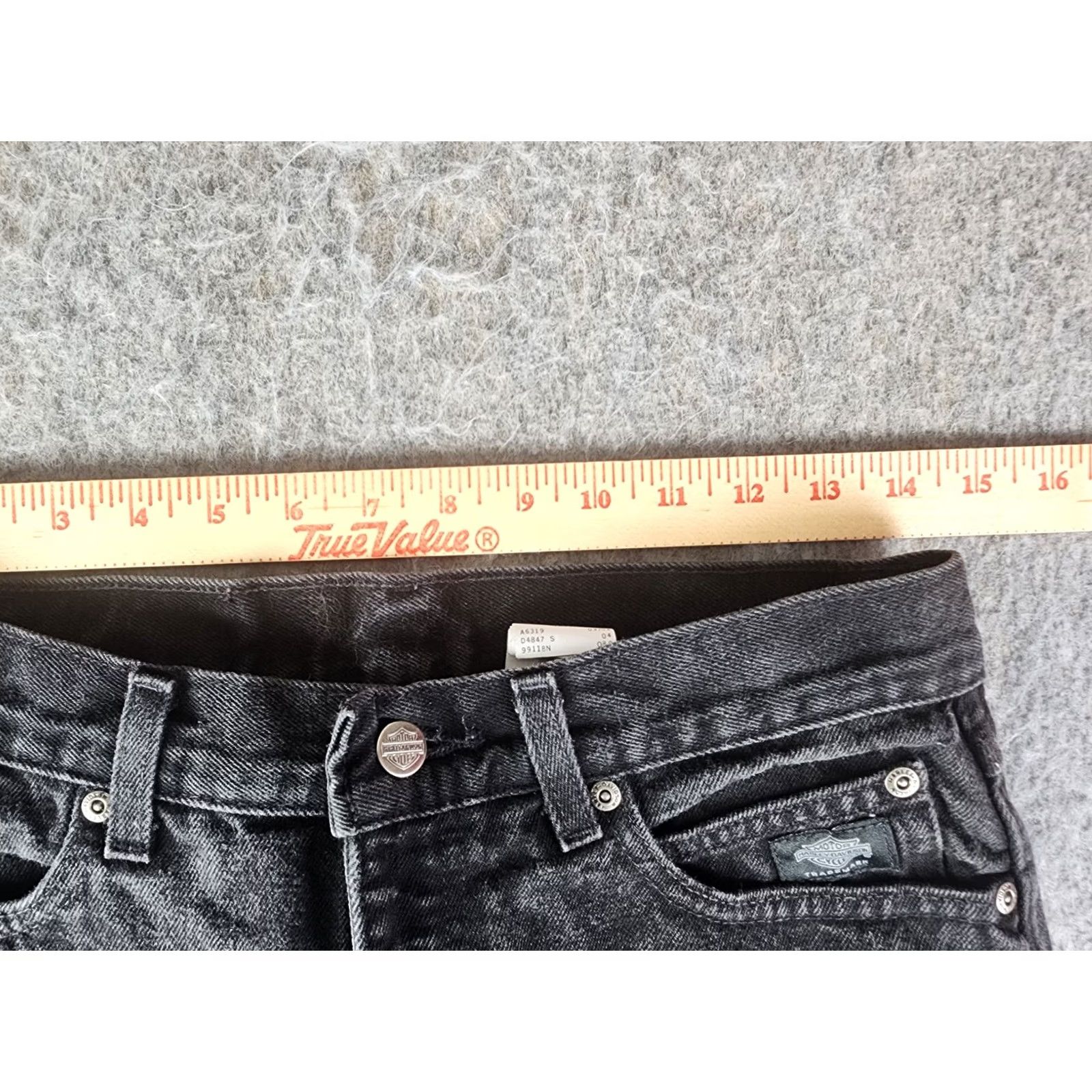 Harley Davidson Harley-Davidson Jeans Woman Size 10 Black Straight Denim 100% Cotton Mid Rise Regular Pattern: Solid Theme: Biker Size 32" / US 10 / IT 46 - 8 Thumbnail