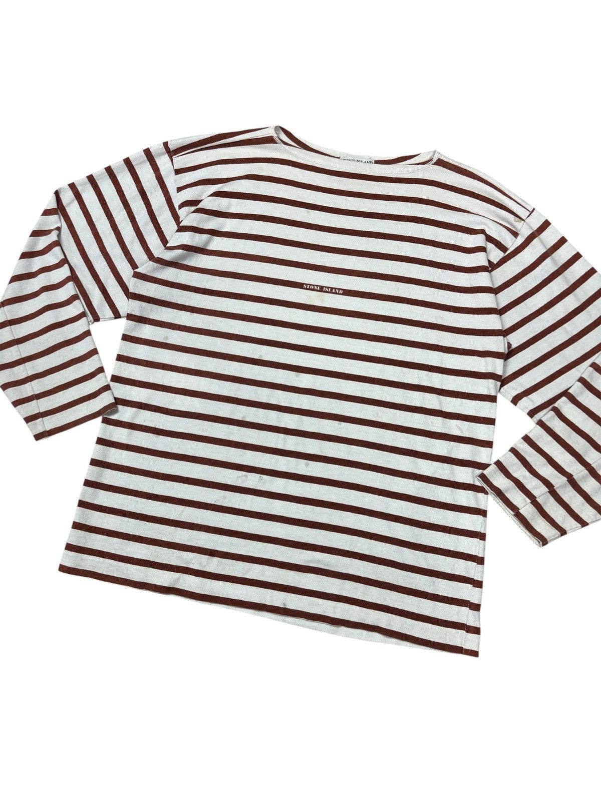 Stone Island VINTAGE STONE ISLAND SPELL OUT STRIPED LONGSHIRT 1989 Size US M / EU 48-50 / 2 - 3 Thumbnail