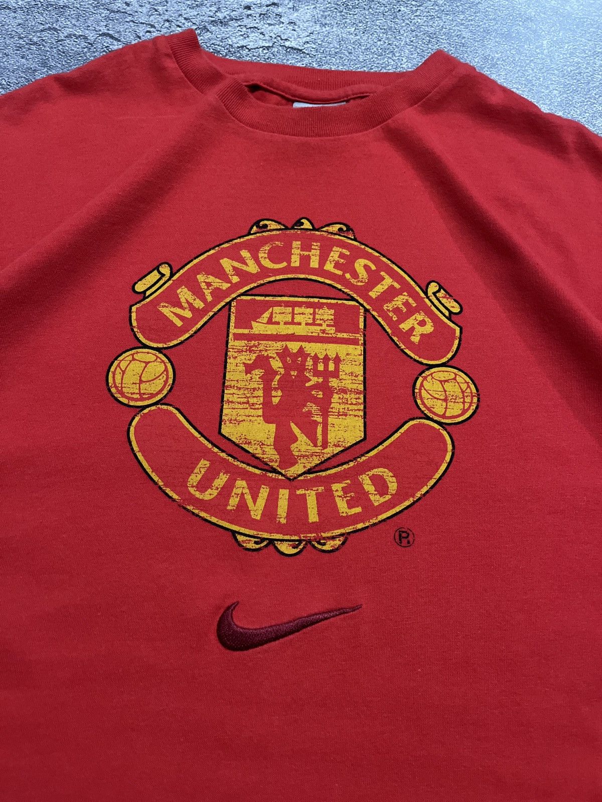 Nike × Vintage Vintage Nike Manchester United Big Logo 2000s T Shirt Size US L / EU 52-54 / 3 - 4 Thumbnail