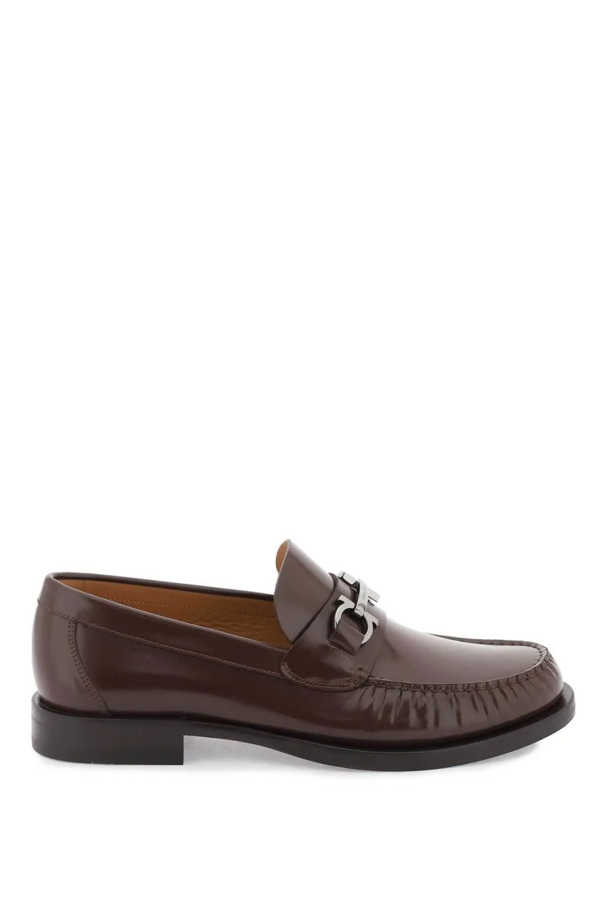 image of Salvatore Ferragamo O1S22I1N0324 Gancini Loafers In Brown, Men's (Size 7)