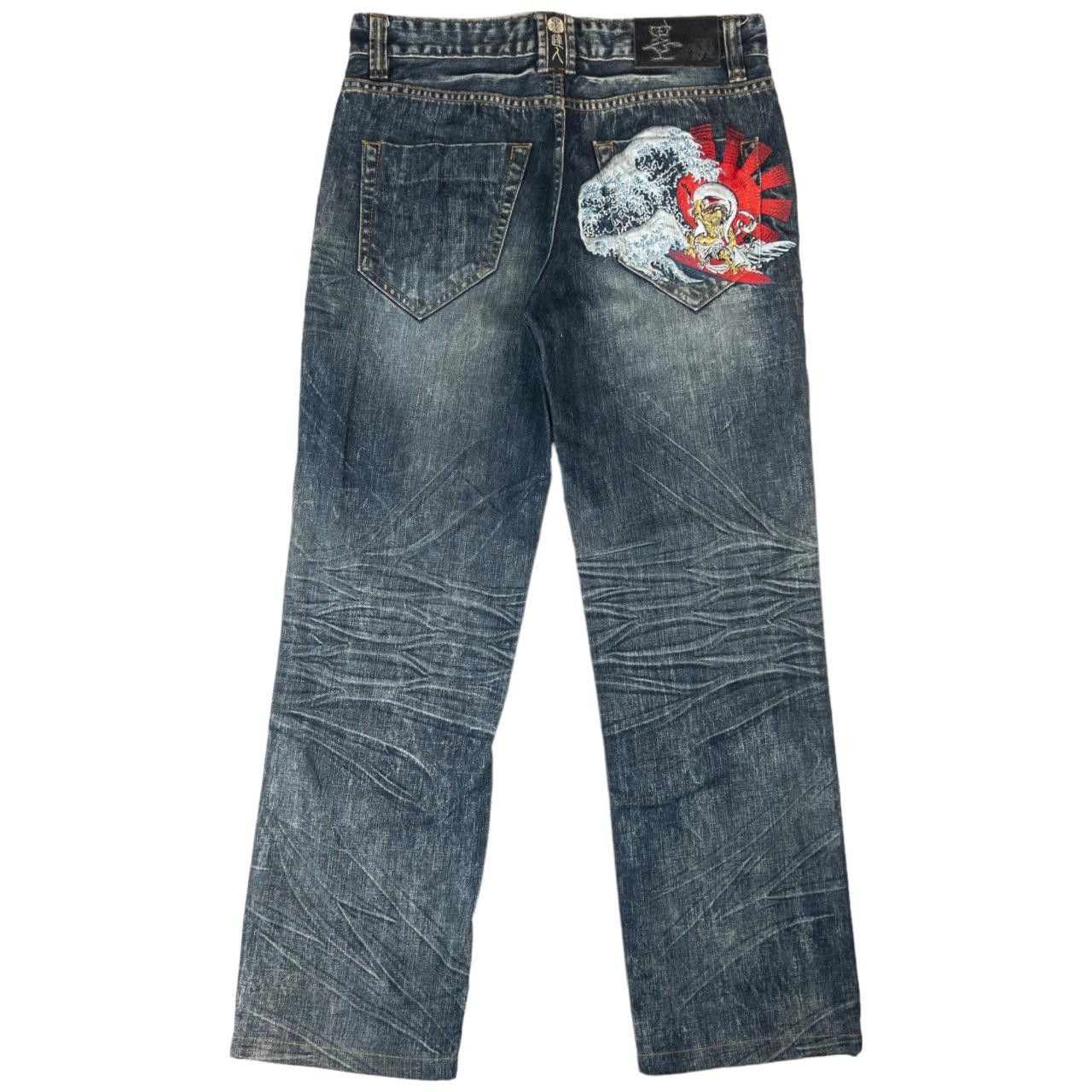 Other Vintage Japanese Wave Embroidered Denim Jeans Size W32 Size US 32 / EU 48 - 2 Thumbnail