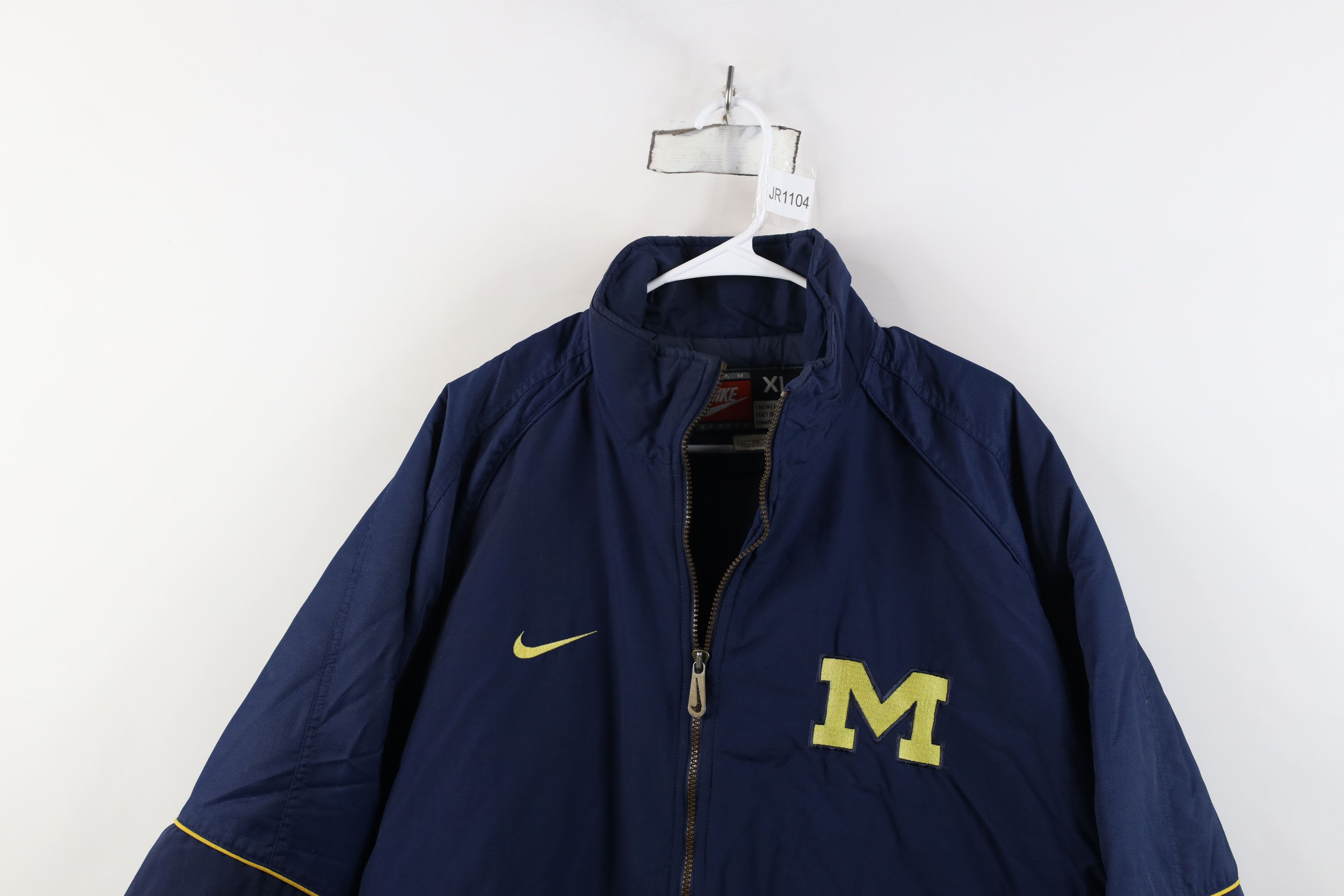 Nike Vintage 90s Nike University of Michigan Bomber Jacket Blue Size US XL / EU 56 / 4 - 2 Thumbnail