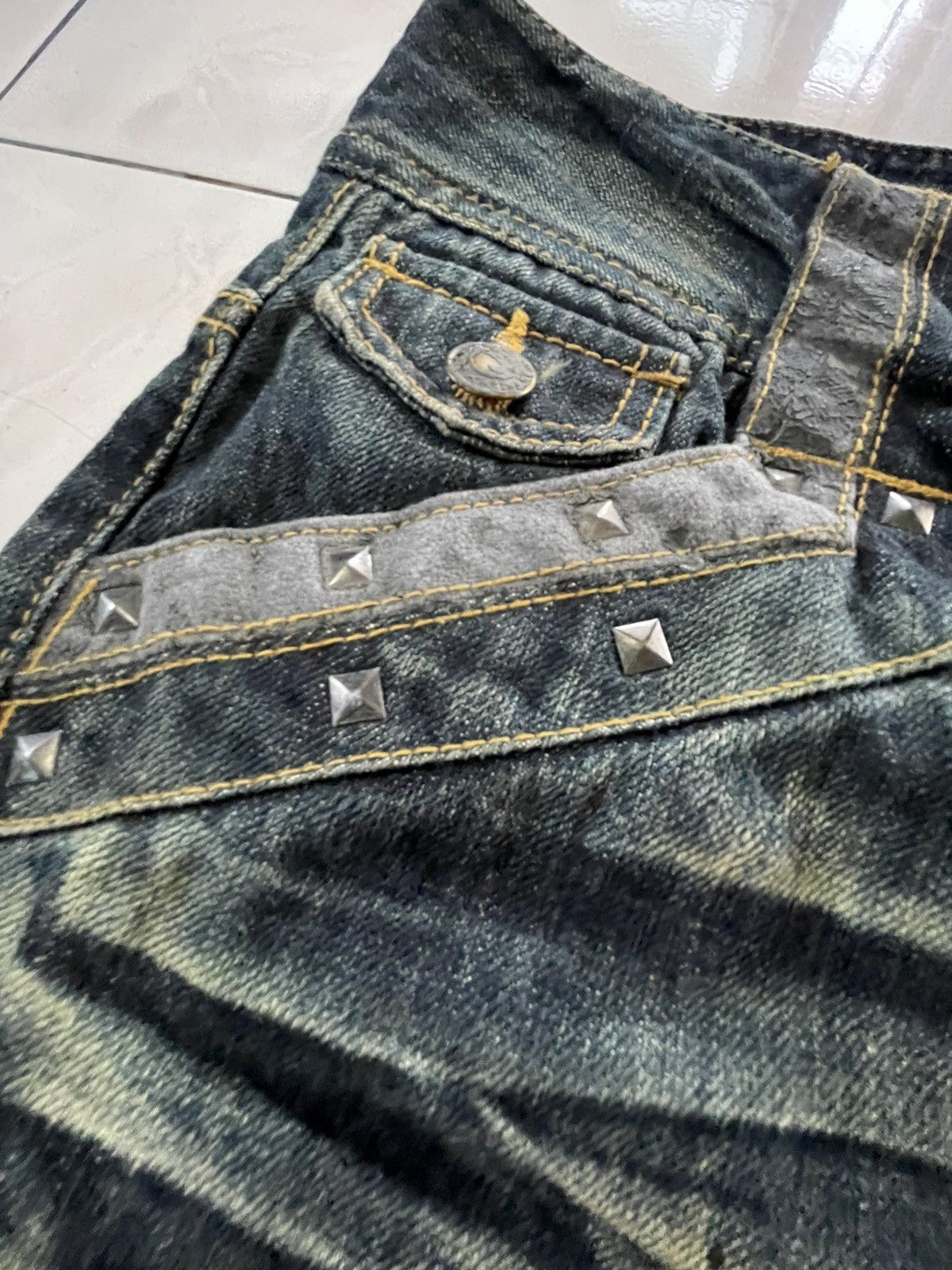 If Six Was Nine Shredded Studded Distressed Painter Japanese Brand Jeans Size US 32 / EU 48 - 14 Thumbnail