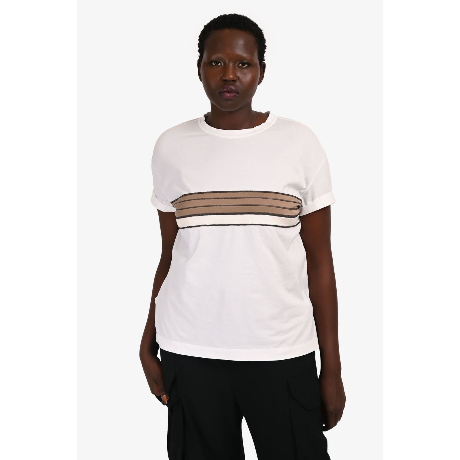 Brunello Cucinelli Brunello Cucinelli Stripe Short Sleeve T-Shirt Size M Size M / US 6-8 / IT 42-44 - 1 Thumbnail