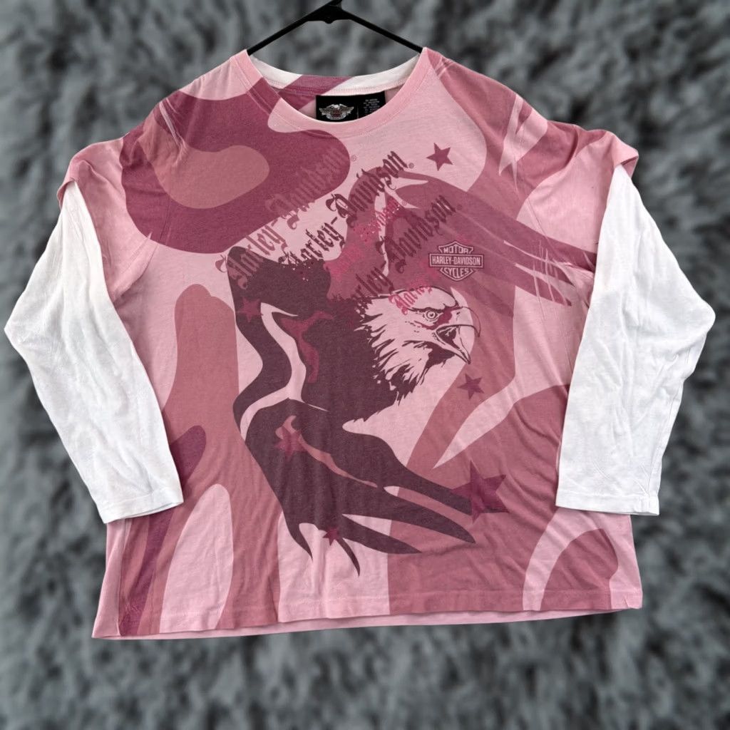 Harley Davidson Harley Davidson Shirt Womens 2W Pink Women Screaming Eagle Long Sleeve Motorcycle USA Size XS / US 0-2 / IT 36-38 - 1 Thumbnail