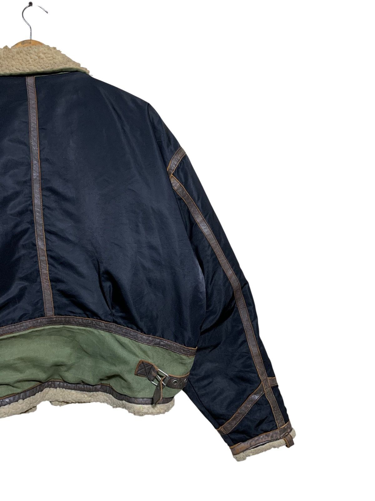 Japanese Brand 🔥VERSO SPLIT CANVAS/LEATHER SHERPA JACKETS Size US L / EU 52-54 / 3 - 7 Thumbnail