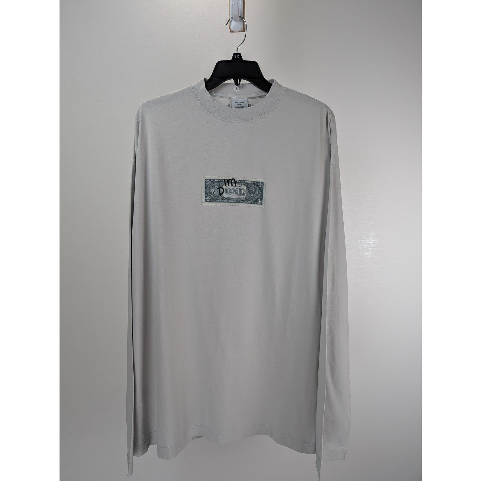 o1rshd1 Dollar Bill LS T-Shirt in Gray