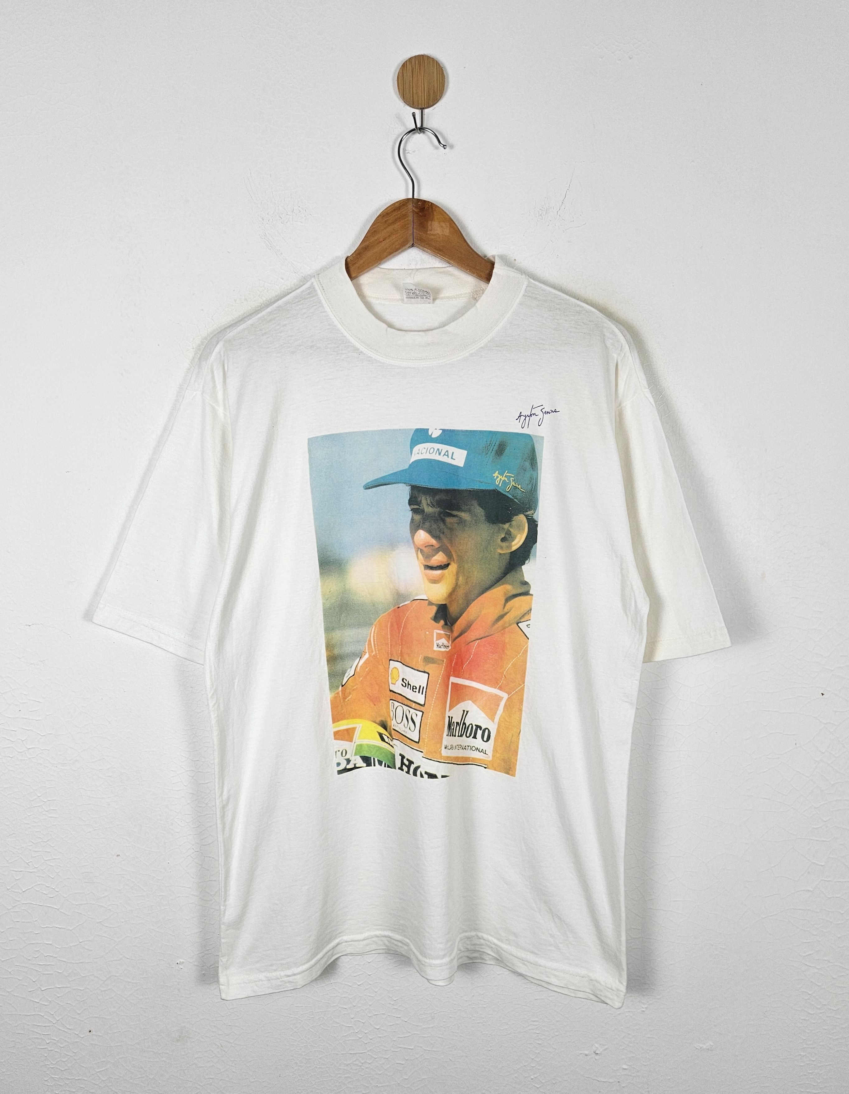 Vintage Vintage Ayrton Senna Formula One 90s F1 shirt Size US L / EU 52-54 / 3 - 1 Thumbnail