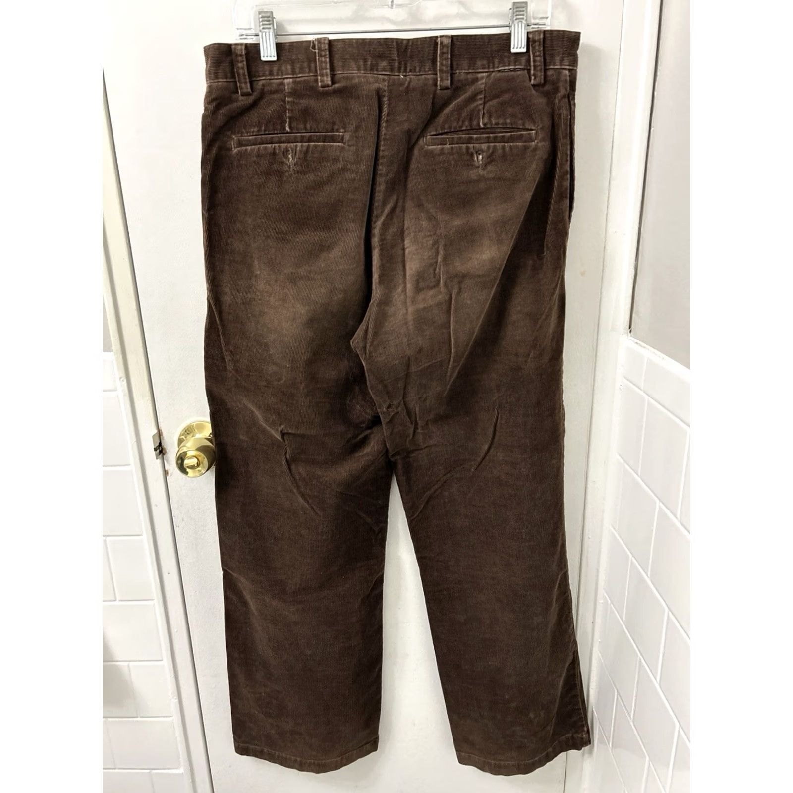 Dockers VINTAGE Dockers Corduroy Pants Mens 32x30 Brown Finewale Flat Front Classic Fit Brown Corduroy Pants Mens 32 Regular Straight Leg 5-Pocket Dockers Size US 32 / EU 48 - 5 Thumbnail