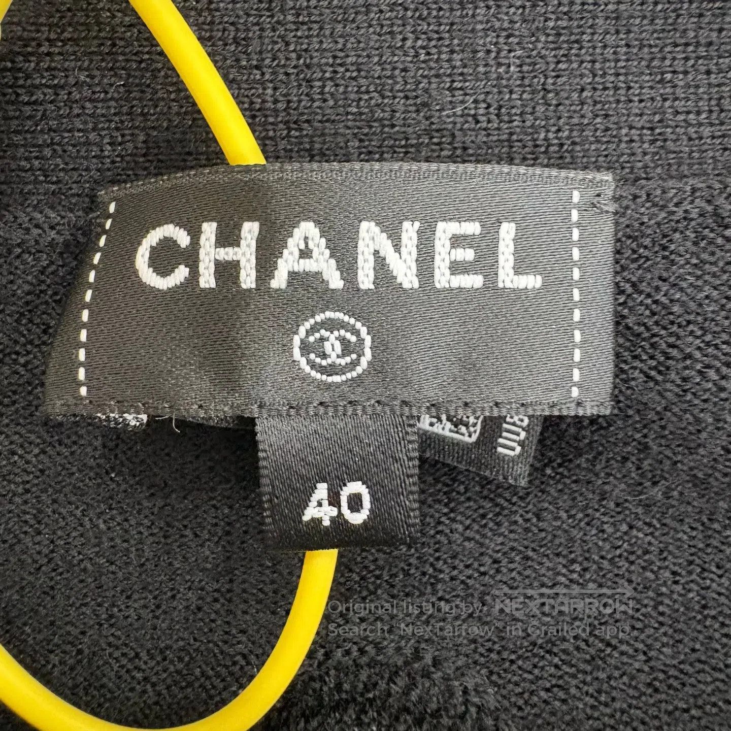 Chanel Chanel Black Camellia Butterfly Knot Shoulder-Loose Knit T Size L / US 10 / IT 46 - 3 Thumbnail