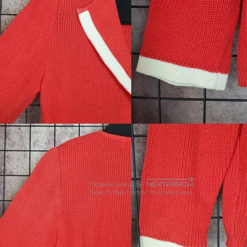 Yves Saint Laurent YSL Spring Autumn Red Cotton Knit Top . Size M / US 6-8 / IT 42-44 - 3 Thumbnail