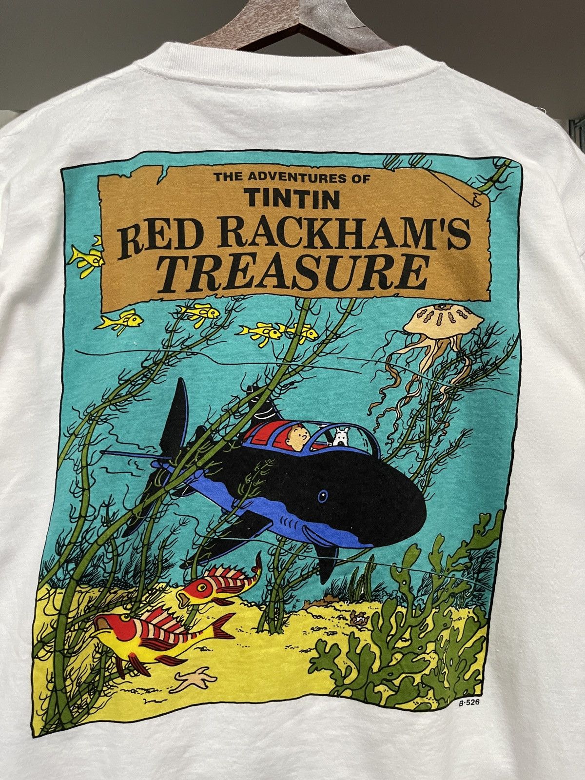 Vintage Vintage 90s The adventures of Tintin Red Rackhams Treasure Size US L / EU 52-54 / 3 - 5 Thumbnail