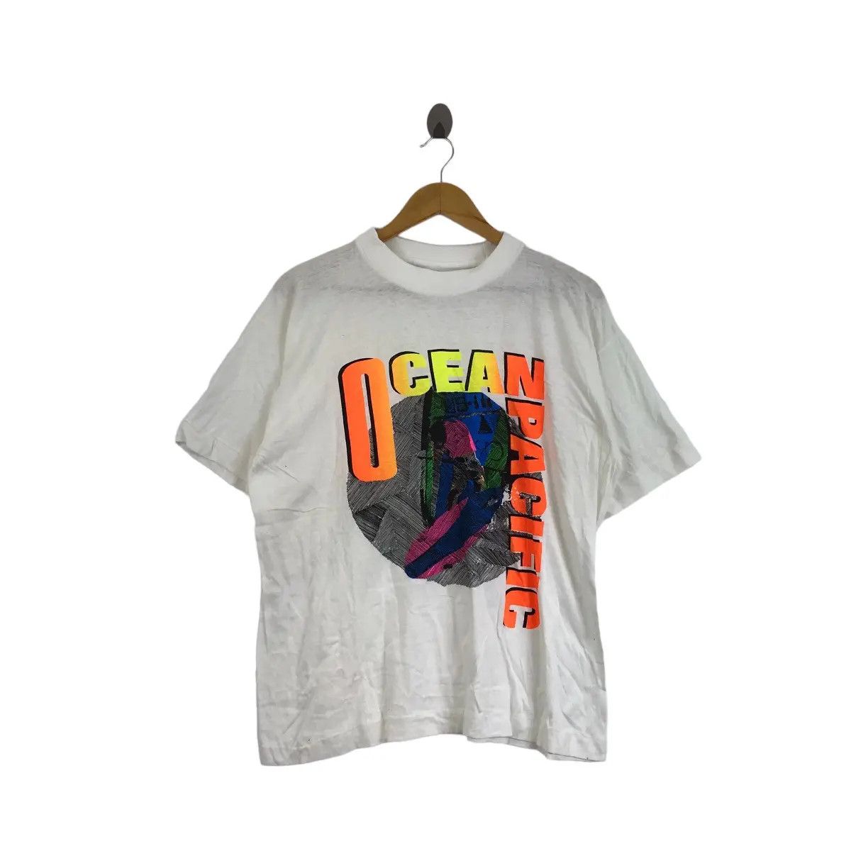 Ocean Pacific Vtg 90’ OCEAN PACIFIC OP Surfing Art Hawaii Art Tee Shirt Size US XL / EU 56 / 4 - 1 Thumbnail