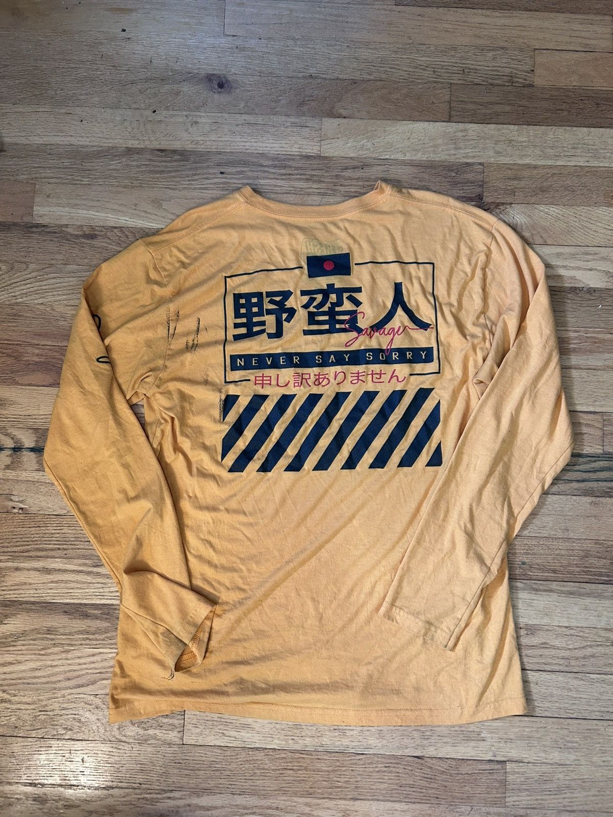 Vintage Rare Savage Japanese “never say sorry” long sleeve skate tee Size US M / EU 48-50 / 2 - 2 Thumbnail