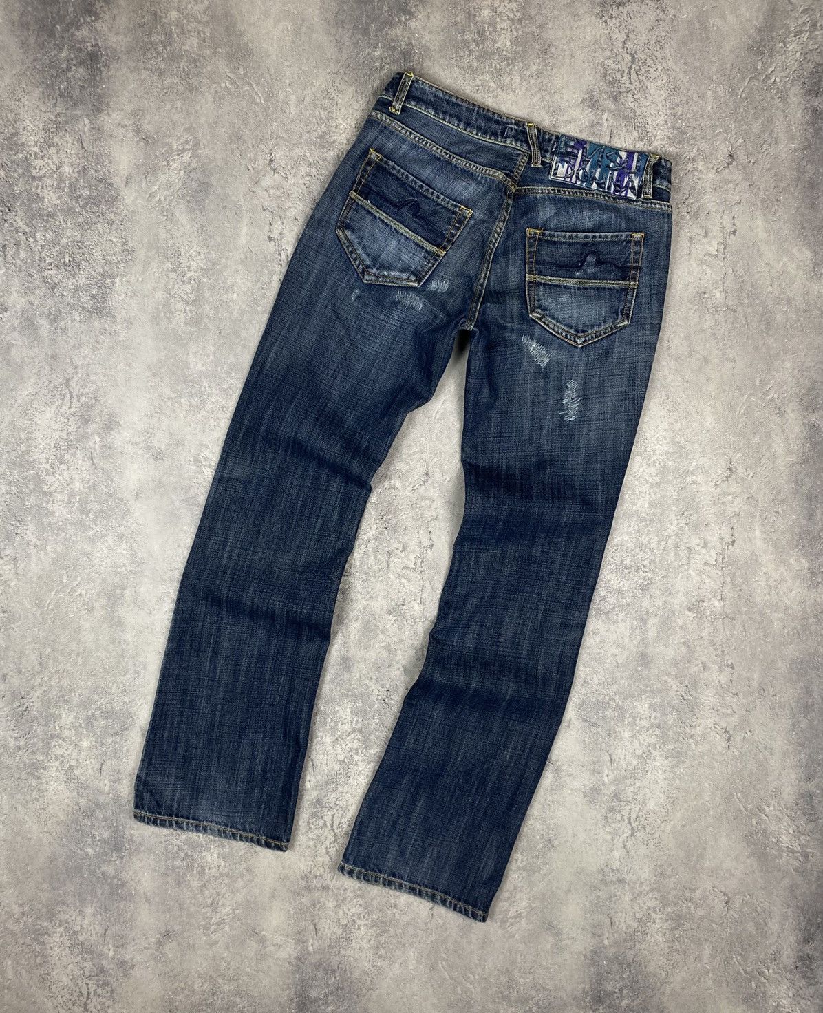 Evisu Evisu Donna Flared Bootcut Jeans Stonewashed y2k japanese Size 31" - 2 Thumbnail