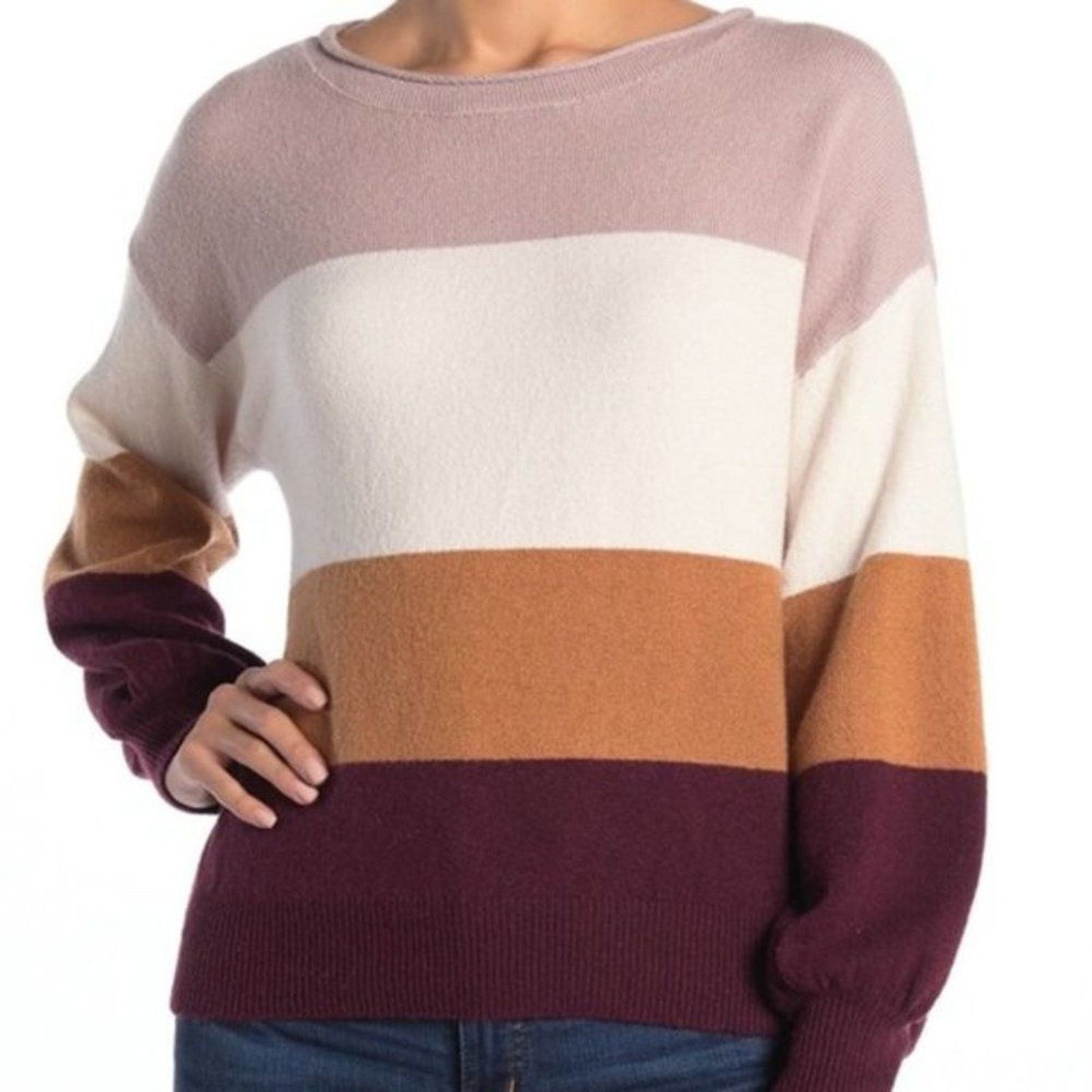 14th & Union 14th & UNION Women's Knitted Striped Chenille Sweater Sz S Size S / US 4 / IT 40 - 1 Thumbnail