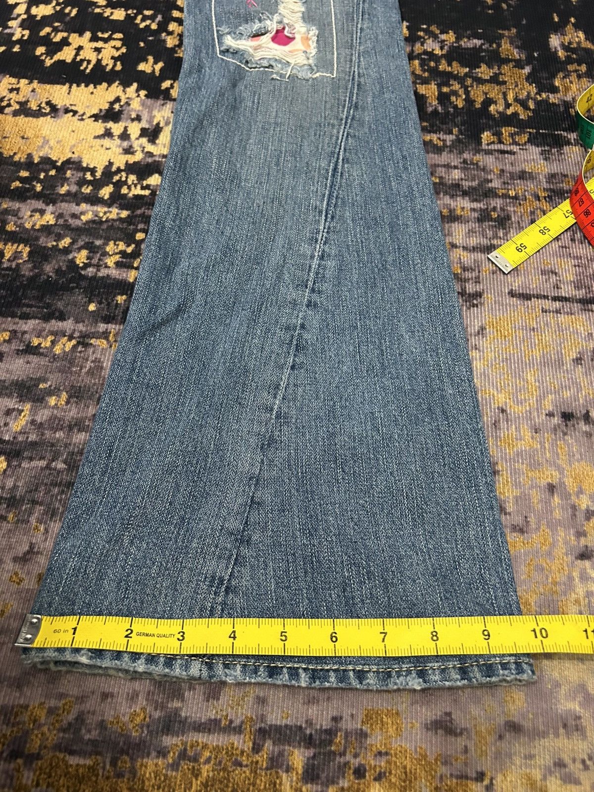 True Religion True Religion Patch work Spiral Flare Jeans Size US 27 - 21 Thumbnail