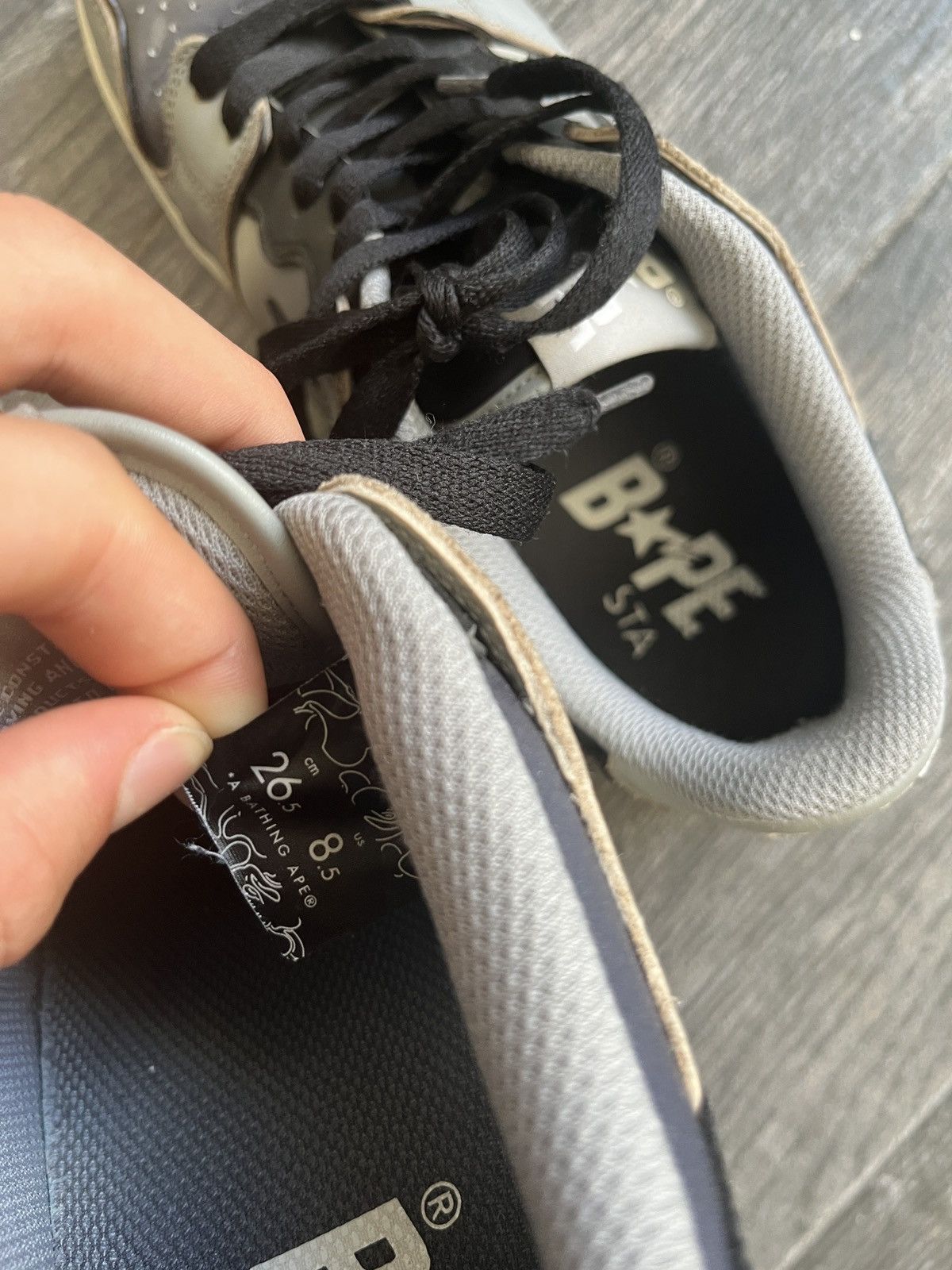 Bape Bape Sk8 Sta Grey and Black Size US 8.5 / EU 41-42 - 5 Thumbnail