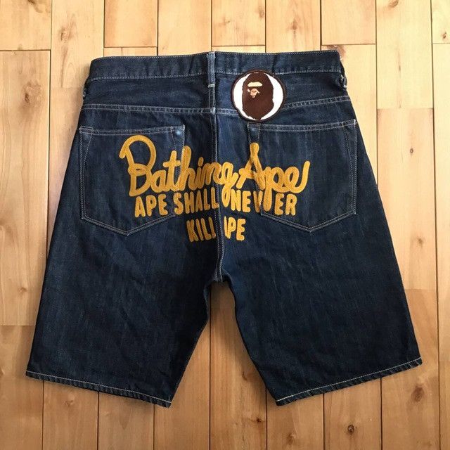 Bape BAPE Champion embroidered denim shorts a bathing ape ★size M Size US 32 / EU 48 - 1 Thumbnail