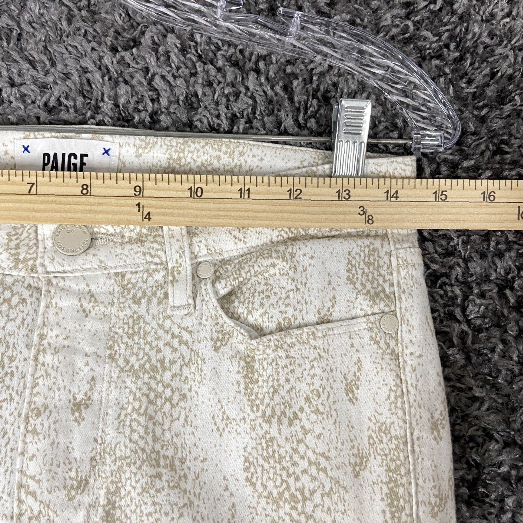 Paige Paige Hoxton Ankle Jeans Women’s 28 Beige Snake Print Size 28" / US 6 / IT 42 - 7 Thumbnail