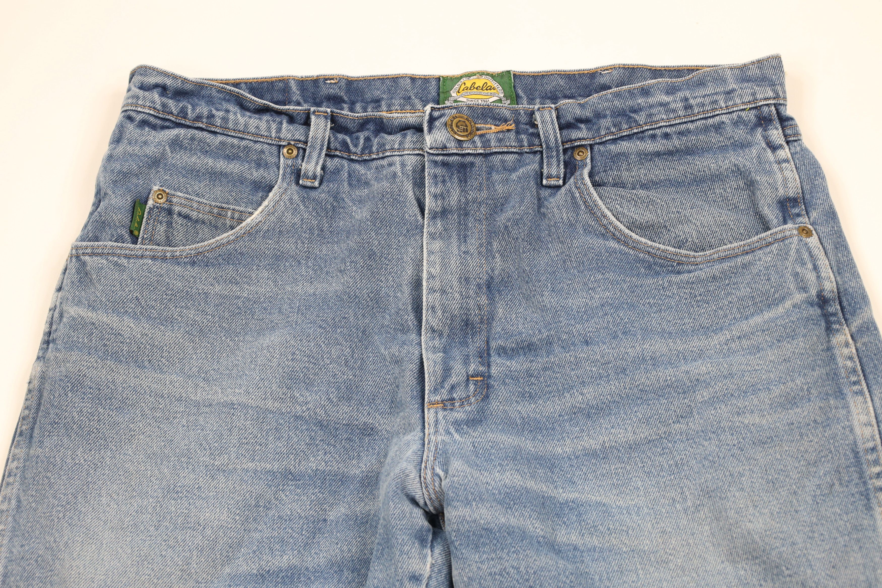 Cabelas × Vintage Vintage Cabelas Fleece Lined Heavyweight Denim Jeans Blue Size US 34 / EU 50 - 3 Thumbnail